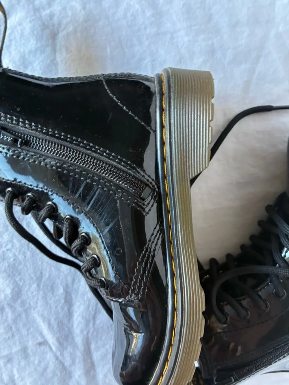 Little Kids Doc Martens Patent  Lace Boot 12